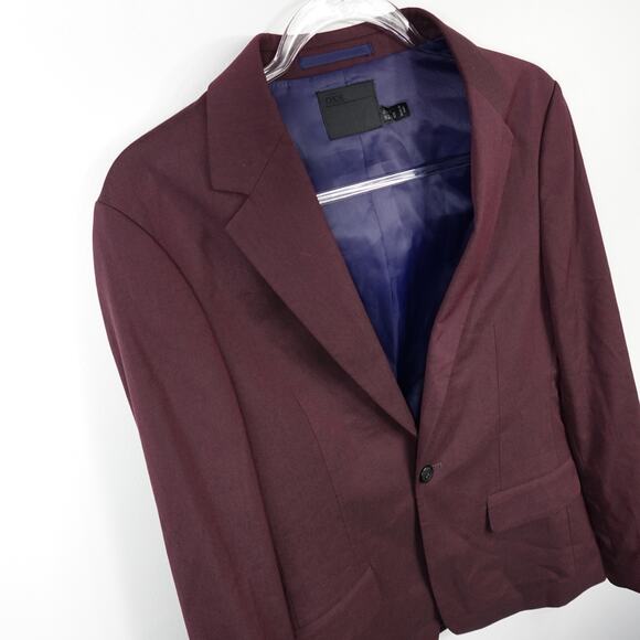 ASOS Men's Burgundy Single Button Blazer 36 Regular - Picture 3 of 8
